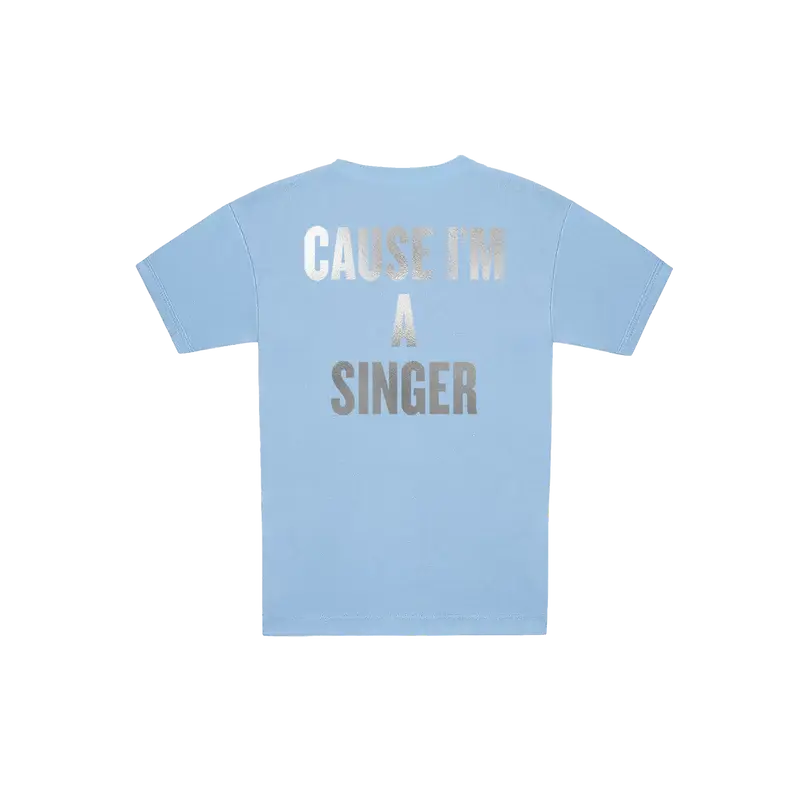 working late silver foil graphic tee Sabrina Carpenter Merch