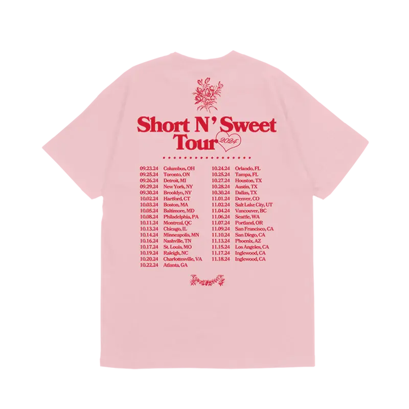 Short n' Sweet Tour Makes You Wanna Fall In Love Tee Sabrina Carpenter Merch