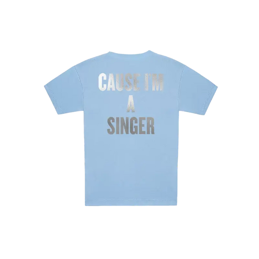 working late silver foil graphic tee Sabrina Carpenter Merch